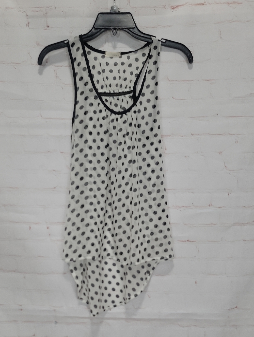 Everly Black & White Polka Dot Sleeveless Tank